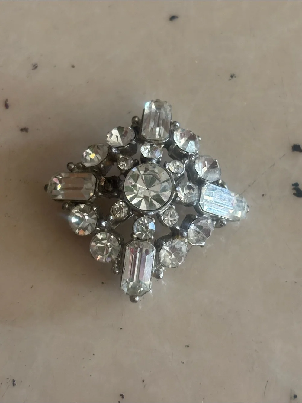 Retro 50s Rhinestone Brooch-As/Is - Picture 1 of 5